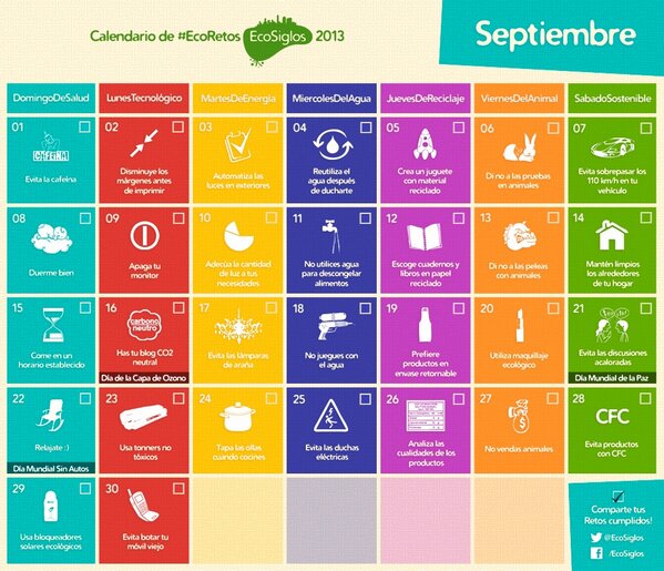 grepelaez's tweet photo. Calendario de #ecoretos para para todos los días. Siempre es buen momento para empezar. http://t.co/az1ilzJm