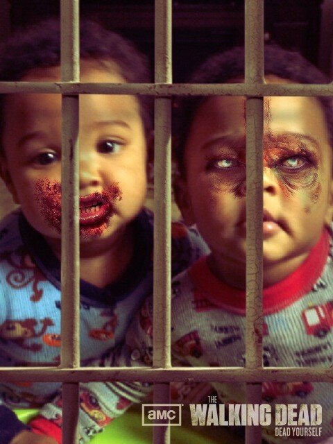 TheObservative1's tweet photo. @David_Sanders74 @walkingdead_amc  my twin boys as Walking Dead meat eaters. http://t.co/UGzamUnV