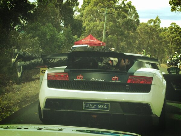 EdOrdynski's tweet image. Jason White with gear selection problems in the Lamborghini. He' not just planking. #targawrestpoint