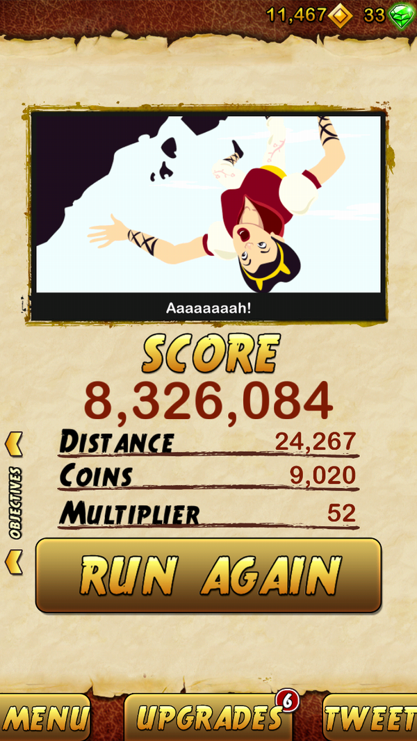 Xenetrix's tweet photo. I got 8326084 points while escaping from a Giant Demon Monkey. Beat that! http://t.co/ikYvmtsC http://t.co/C1lRnUdi
