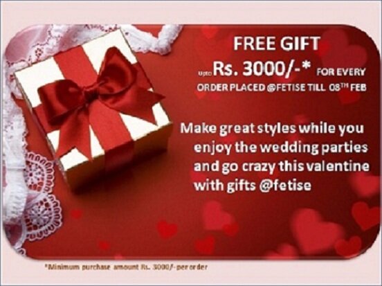 Gift worth upto Rs. 3000/- for every order placed till 8th Feb, minimum purchase amount Rs. 3000/-