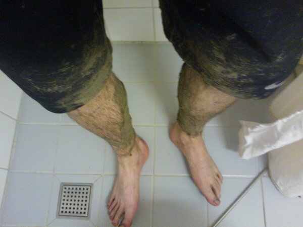 My legs are absolutely caked in mud, a good shower is needed for sure... #BUCSCrossCountry