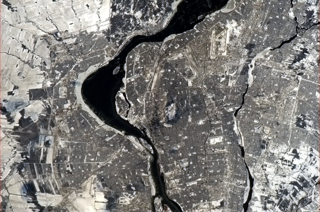 My hometown of Montreal, taken from space.
