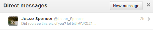 kerwinlin's tweet photo. @Jesse_Spencer sent me a spam tonight, ...weird...man you'd better change your password... http://t.co/nhEJa9Tg