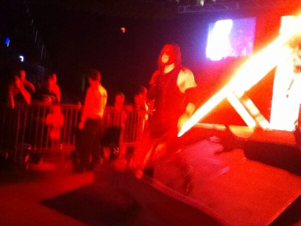 Watching <a href="/KaneWWE/">Kane</a> walk down the ramp last night #wwechattanooga