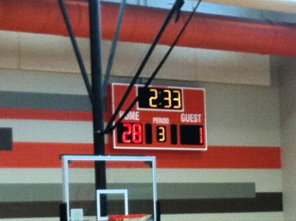 Halftime blues at my son's b-ball game... We're on the rough side of the score.. #keeptheclockrunnning