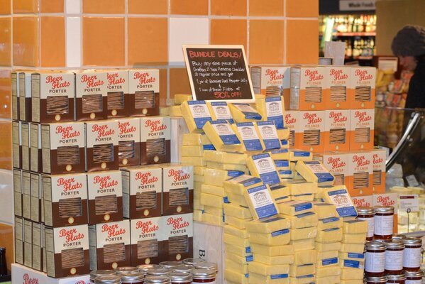 BeerFlats's tweet photo. Great deal at Whole Foods Bowery store in NYC.  Buy Beer Flats , Grafton Village Cheddar and pepper jelly and save 50% http://t.co/uB8SvLh7