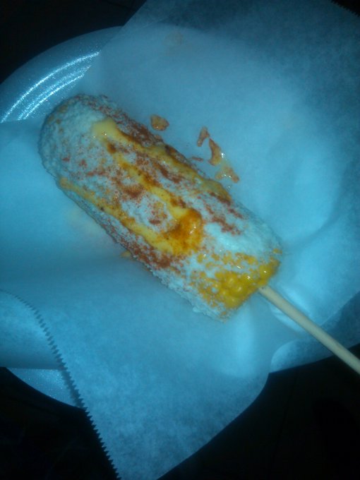 Pissed off but got me an elote tho! :3 http://t.co/aQHGLdrg<a href="/tag/letitrain"class="tags"><span>#letitrain</span></a><a href="/tag/clearitout"class="tags"><span>#clearitout</span></a>