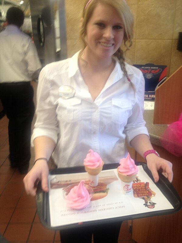 Servin' up some sweet pink treats!