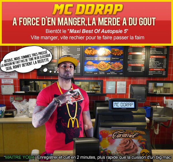rohff's tweet photo. MacdoRap à force d'en manger la merde a du goût XPTDRG! #B2zeub #MacdoRap http://t.co/wT8Yu1tp