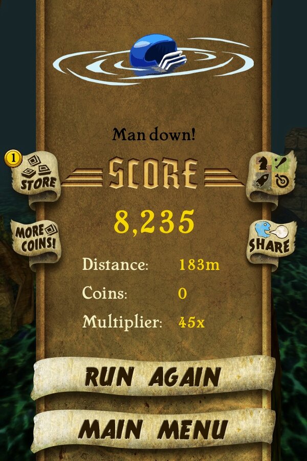TommyGunLS7's tweet photo. I got 8,235 points while escaping from demon monkeys. Beat that! http://t.co/bADNrEfq #TempleRunj  xxxp. http://t.co/Ffra18Pf