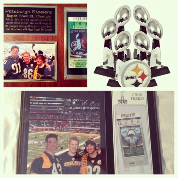 Best day in sports! Throw back SuperBowl Sunday with my dad and brother in law. XL and XLV