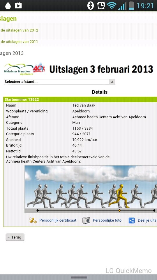1 min sneller als 2012 #midwintermarathon