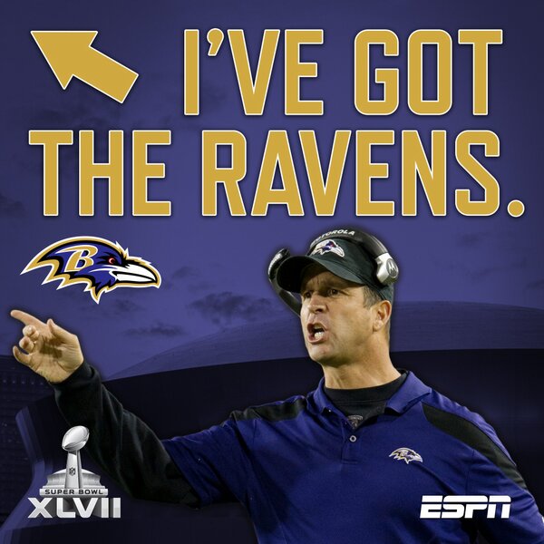Retweet this image if you’re picking the Baltimore <a href="/Ravens/">Baltimore Ravens</a> to win the #SuperBowl.