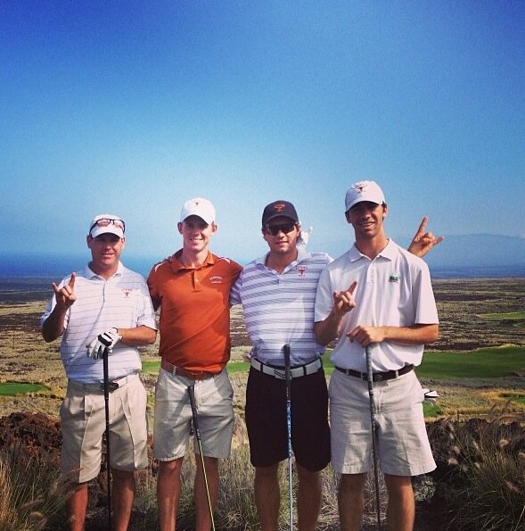 TexasMGolf's tweet photo. Asst. Coach Ryan Murphy, Brandon Stone, Toni Hakula and Brax McCarthy at Nanea CC. #UT http://t.co/XtenFV50