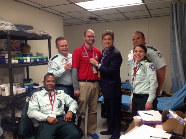 DrOz's tweet photo. Dr. Scott Nelson gave me tour of EMS area of the stadium. Gave them a quick check up! http://t.co/Z5ig3sgl