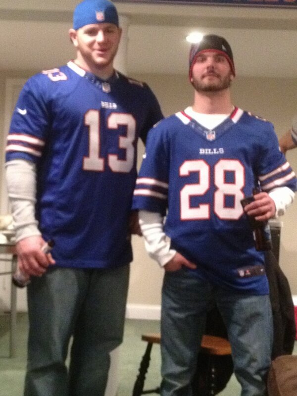 jaconlon1's tweet photo. Trying not to spiller my drink! Rockin bills gear at Super Bowl party. RT @ComeGetuSome30 @CJSPILLER @StevieJohnson13 http://t.co/T4hO8Iyi