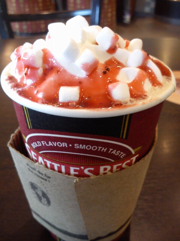 MabsPANutrition's tweet photo. Free dose of caffeine from @SeattlesBestPH . Strawberry mallow coffee :) #guiltypleasures #sbcfeaturedrink http://t.co/1HKHeOdx