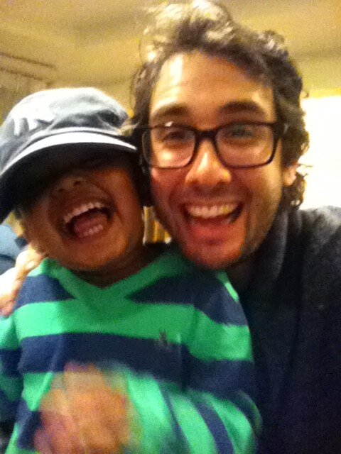 joshgroban's tweet photo. Having fun watching the big game with this little man! http://t.co/lexeedvf