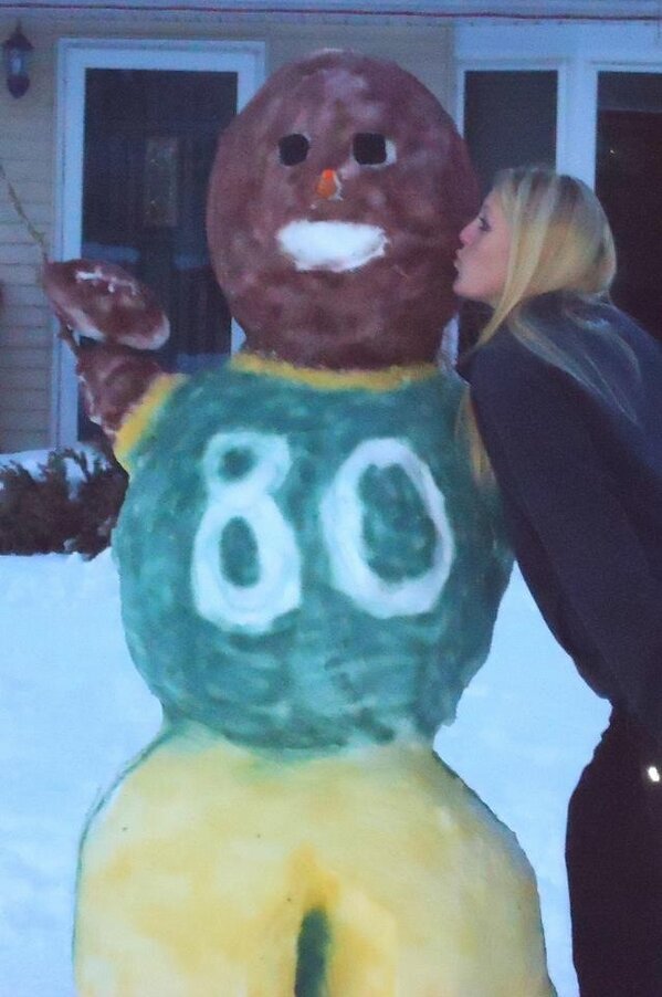 Donald_Driver80's tweet image. Now that is a snowman. haha! thanks! RT @SamPoeske: We will miss you @Donald_Driver80 #packerforlife
