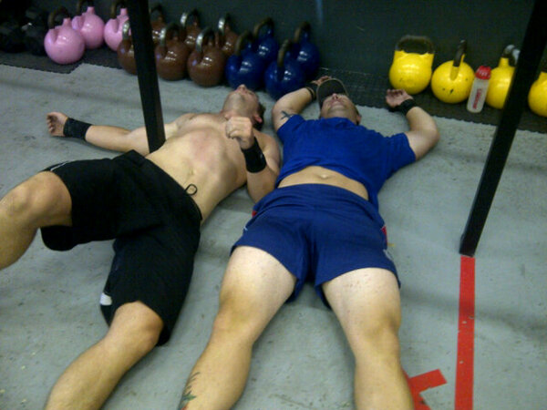 BSTcrossfit's tweet photo. Whhoooooo BST killing it again.  Nothing like ending a #Wod with the Crossfit Position http://t.co/8lFP0QoD