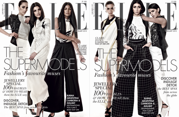 ELLEINDIA's tweet photo. ELLE's Feb issue has the original supermodels looking fab in monochrome. Plus we have 2 covers. So.much.joy. #ELLEFeb13 http://t.co/NHHztj15