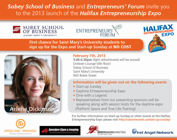 HFXEntrepreneur's tweet photo. @SobeySchool_SMU &amp; @EFAtlantic invite you to the 2013 launch of the #Halifax #Entrepreneurship #Expo. #Networking #NS http://t.co/tjTqZVmH