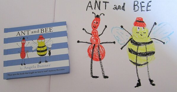 Also in honour of #antandbee day, I shall subject my rubbish artwork on you! This is me on a *very* good day, art-wise