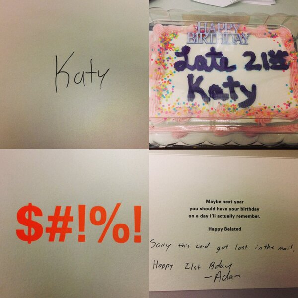 katyyykins's tweet image. Thanks for the cake @heatherroni08 even though I turned 21 almost a year ago. #cvsproblems
