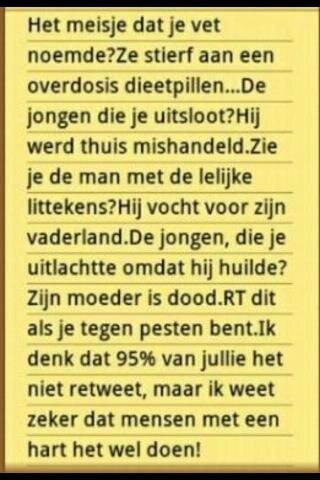 PubersDagboek's tweet photo. Stop Pesten ! http://t.co/GYTnyRw1gA