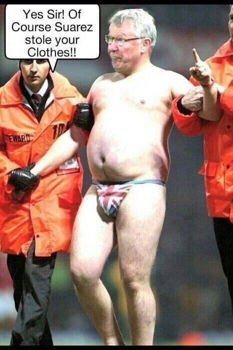 LFCAnfieldFans's tweet photo. Looks like Fergie has had too much whiskey... http://t.co/REgjboDL
