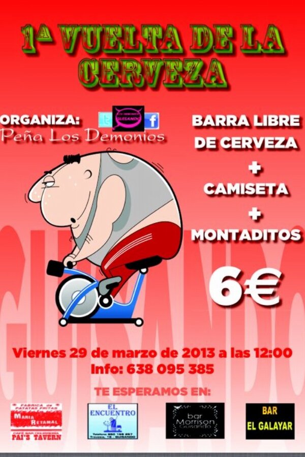 Losdemonios1's tweet photo. 👿Primera "🚲Vuelta 🚲de la Cerveza" en @GuisandoCity el día 29 de Marzo, hasta agotar existencias. OS ESPERAMOS!!!🍻🍻🍻🍻🍻👿 http://t.co/AHkQaoQB