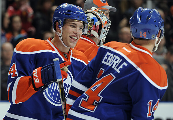 EdmontonOilers's tweet photo. #PreGamePoll time! How many SOG will these two young guns combine for tonight? Tweet your guess for a chance at tix! http://t.co/vqbQnwP5