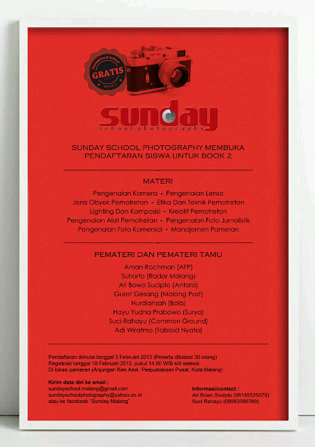 Penerimaan siswa baru Sunday School Photography Book 2, dimulai 3 Feb 2013 (terbatas untuk 30 org). FREE!