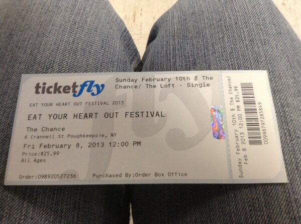 GetScaredNY's tweet image. Got my ticket to see @wegetscared on Feb 10th at The Chance/Loft for the @EYHOfest with @kitsunenightfal!!!!!