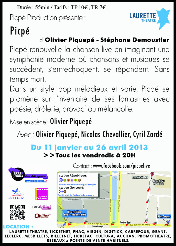 picpe's tweet photo. Picpé en concert ce vendredi au Laurette théâtre à 20h, la 5me ! http://t.co/5DCrD6D7