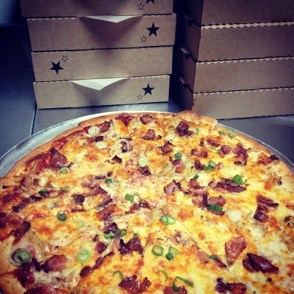 Bacon, shredded taters, cheddar cheese &amp; green onion. Heck. Yes.