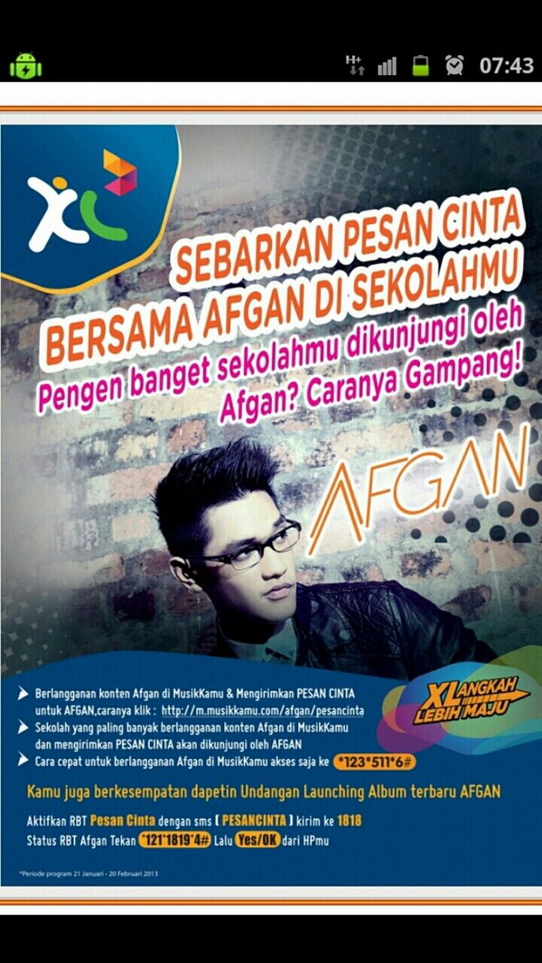 kicauEUI's tweet photo. Sebarkan pesan cinta Afgan di sekolahmu @aeng888 @XL_EUI @EUI_Cianjur @XL123 @XLandMe @EUI_MGL @eui_sgr @eui_karawang http://t.co/up1sRyeW