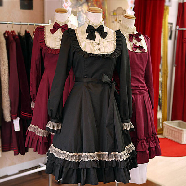 美品 Victorian maiden クラシカルドールロングドレス 黒-