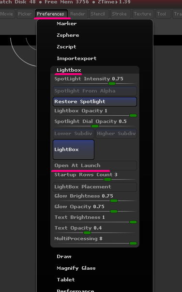 Zbrush 起動時の設定を変更 Togetter