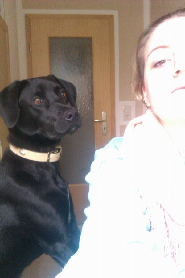 Jacob_bestdog's tweet photo. Mummy ( @Anna_followme) and me after wake up. 
<3 http://t.co/245VAdGz