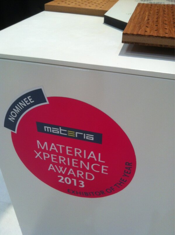 Trots dat we met Bamboo Acoustics zijn genomineerd voor een Material Xperience Award! #MX2013