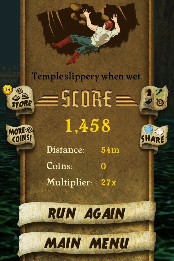 I got 1,458 points while escaping from demon monkeys. Beat that! bit.ly/TempleRunGame #TempleRun