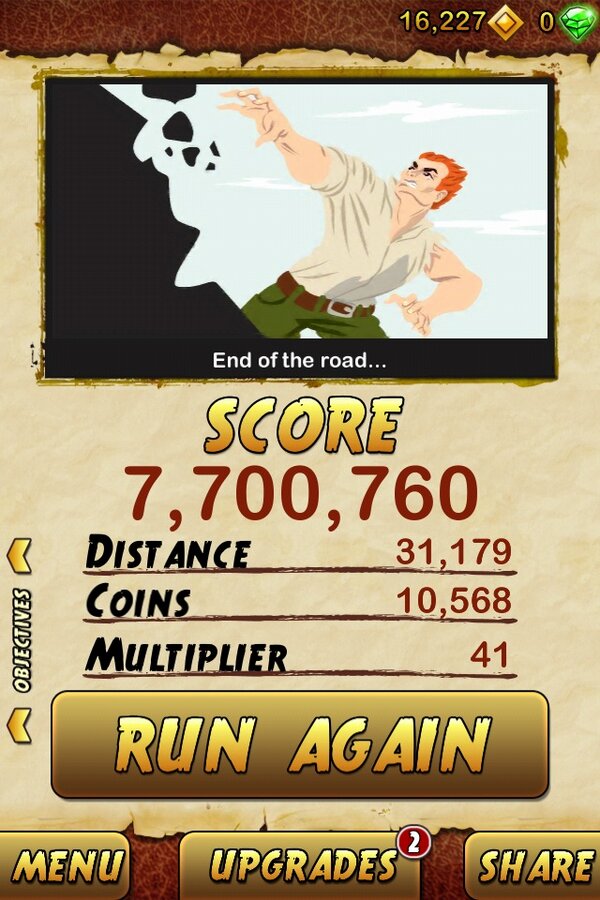 I got 7700760 points while escaping from a Giant Demon Monkey in Temple Run 2. Beat that! bit.ly/TempleRun2