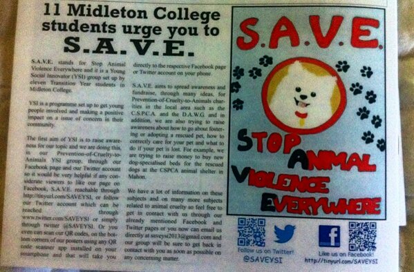 We have managed to get the backpage of the local newspaper!