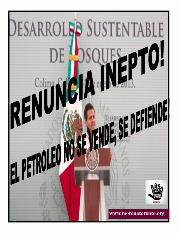 MorenaToronto's tweet photo. #YoDefiendoElPetroleo Morena Toronto presente en la defensa del petroleo. http://t.co/HkvMGRsO