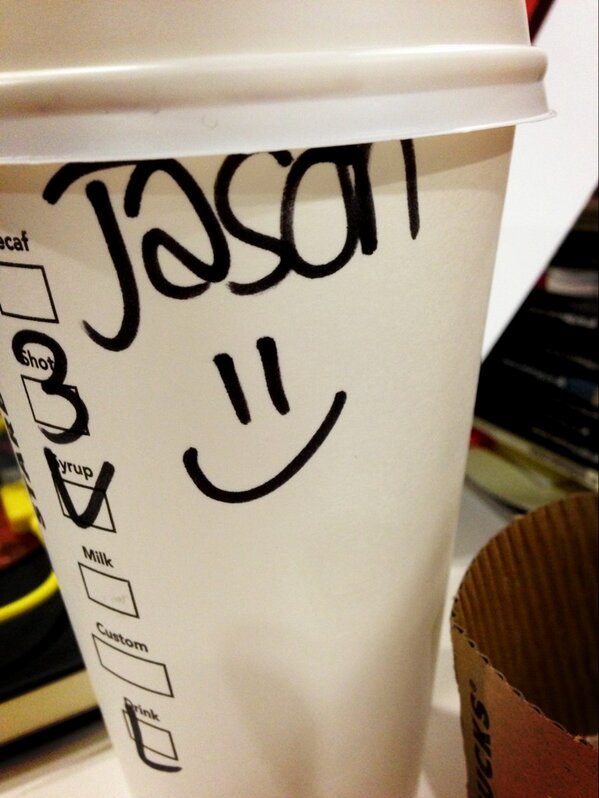 JasonDigital's tweet photo. It's amazing that doing little things can make a big difference to someone's day @starbucksUK http://t.co/Y3rINGk4