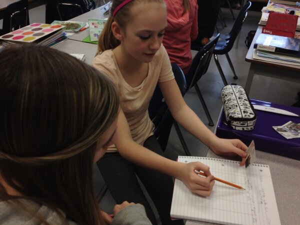 middletonsclass's tweet image. Students teaching each other how to estimate percents. #commentsforkids #sd36learn