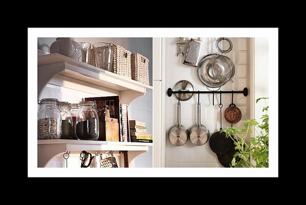 IntegralDeco's tweet photo. Estantes,frascos ,canastos y rieles:practica alternativa ante la falta de espacios o para mantener la cocina organizada http://t.co/aWF4xnGQ