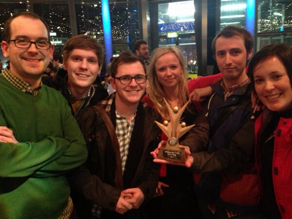 Winners of RTS TV Quiz - @CBBC team Hacker Time 3 'We started production Monday; we've won an RTS on Wednesday <a href="/RTSNW/">Royal Television Society North West</a>